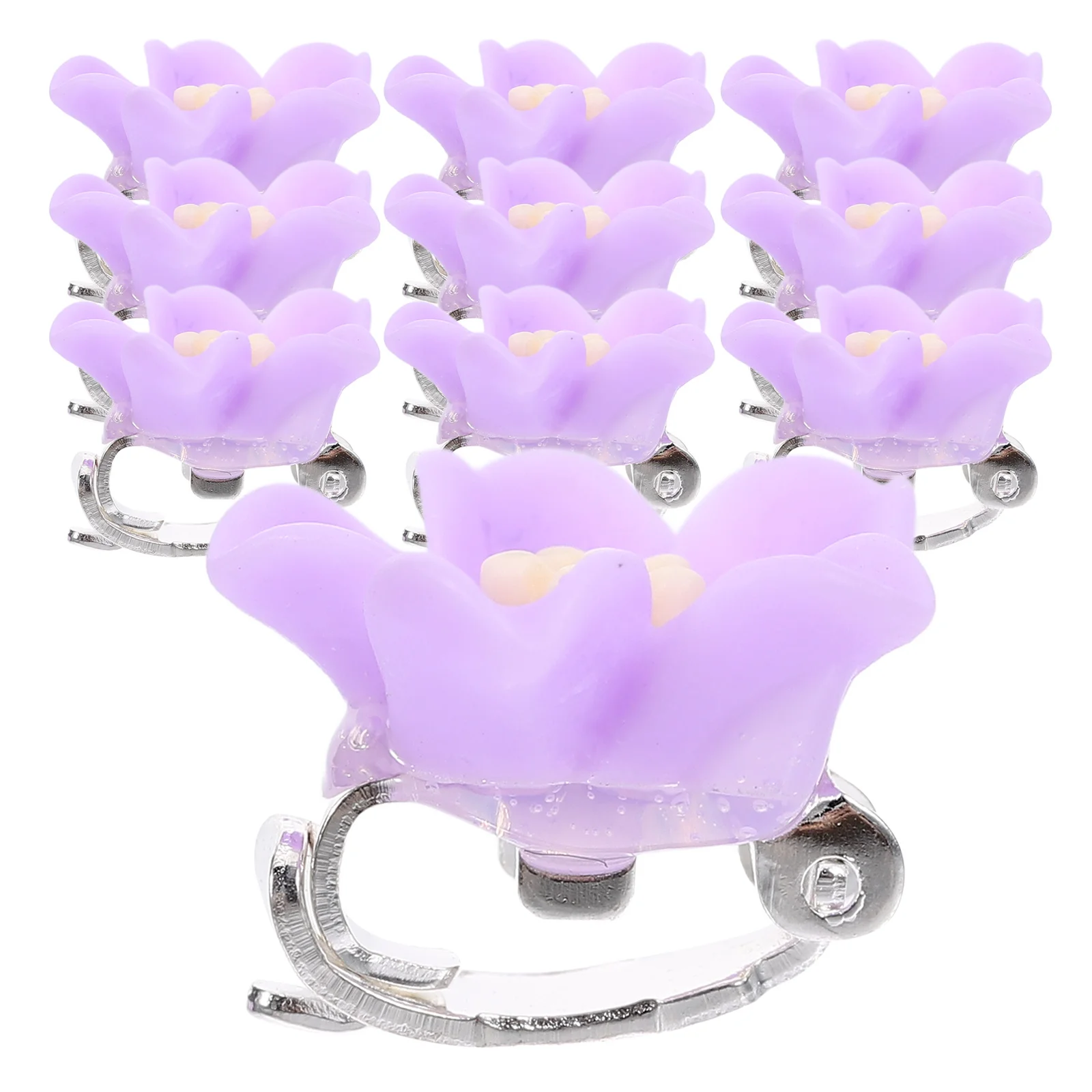 

10Pcs Lily Flower Hair Clips for Girls Mini Claw Clips Delicate Resin Zinc Alloy Flower Hair Clamp Styling Accessories for Party