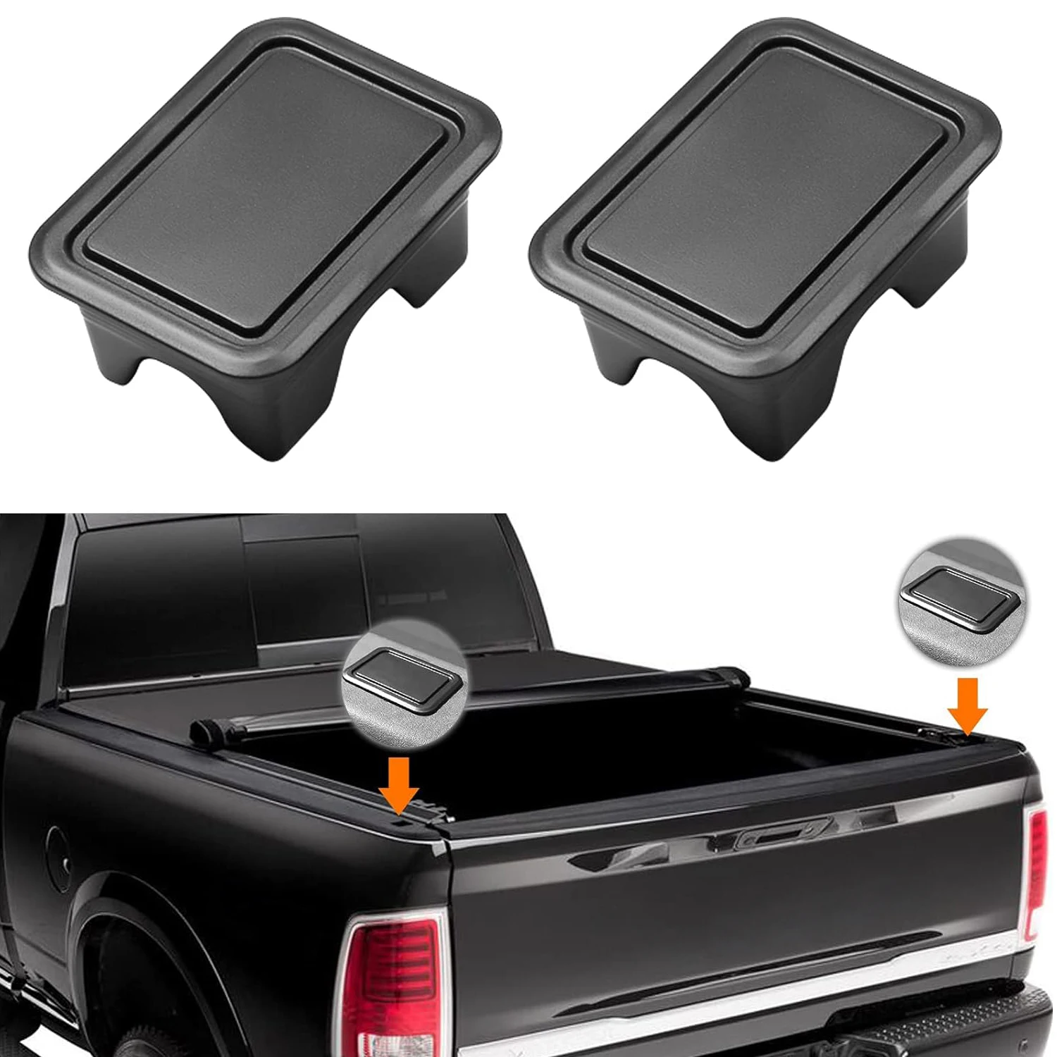 Truck Rear Bed Rail Stake Pocket Cover Stake Pocket Covers For Dodge Ram 1500 2019-2023