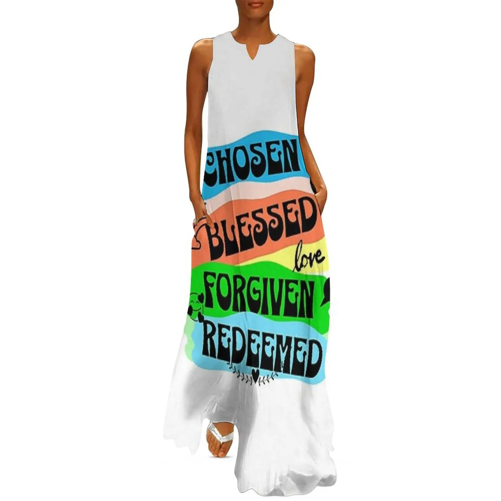 

Chosen blessed forgiven redeemed Long Dress Casual dresses chic and elegant woman dress party dress women elegant luxury
