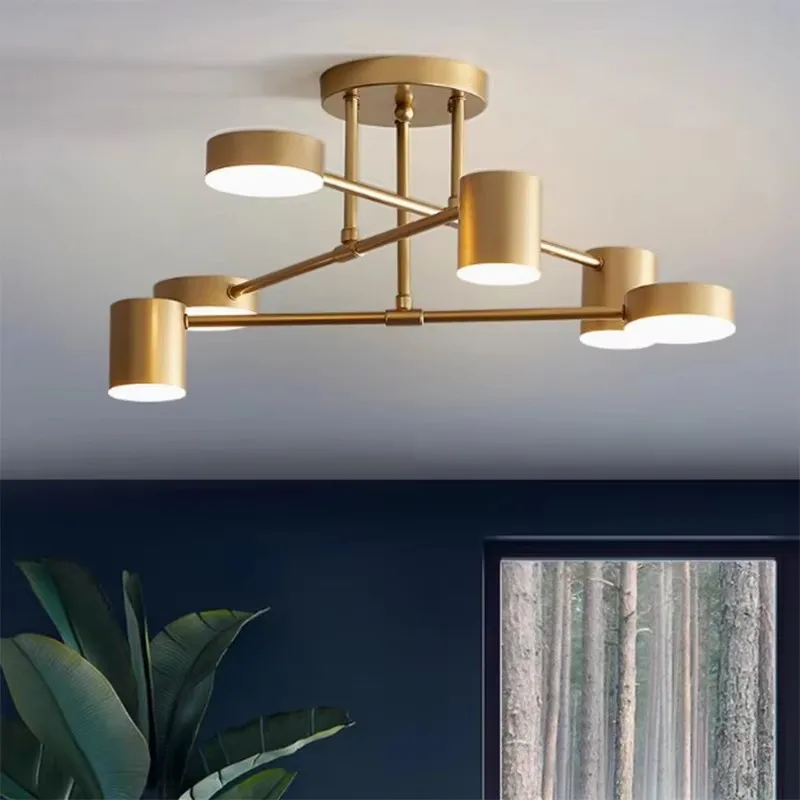 Lustre de teto moderno com 6 cabeças, lâmpada suspensa, led para luzes de teto, sala de estar, quarto, hall, decoração de casa, luminária interna