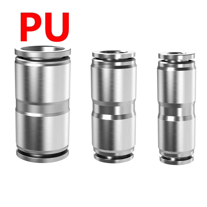 304 Stainless Steel Metal PU PG Variable Diameter Trachea 6 8 10 12 14 16mm High Pressure Quick Insertion Pneumatic Connector