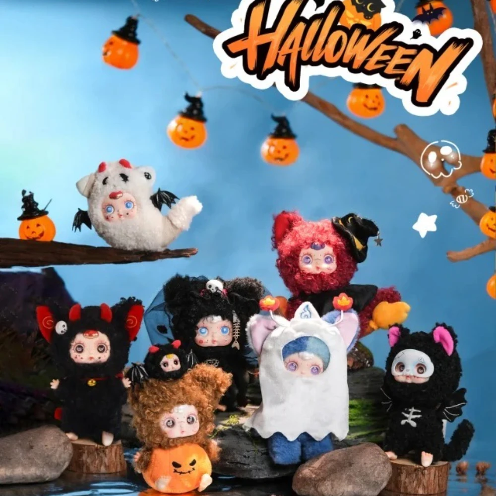 

MM Sugir Baby Night Elf Party Series Halloween Blind Box Kawaii Plush Mystery Box Bag Pendant Vinyl Face Keychain Doll Toys Gift