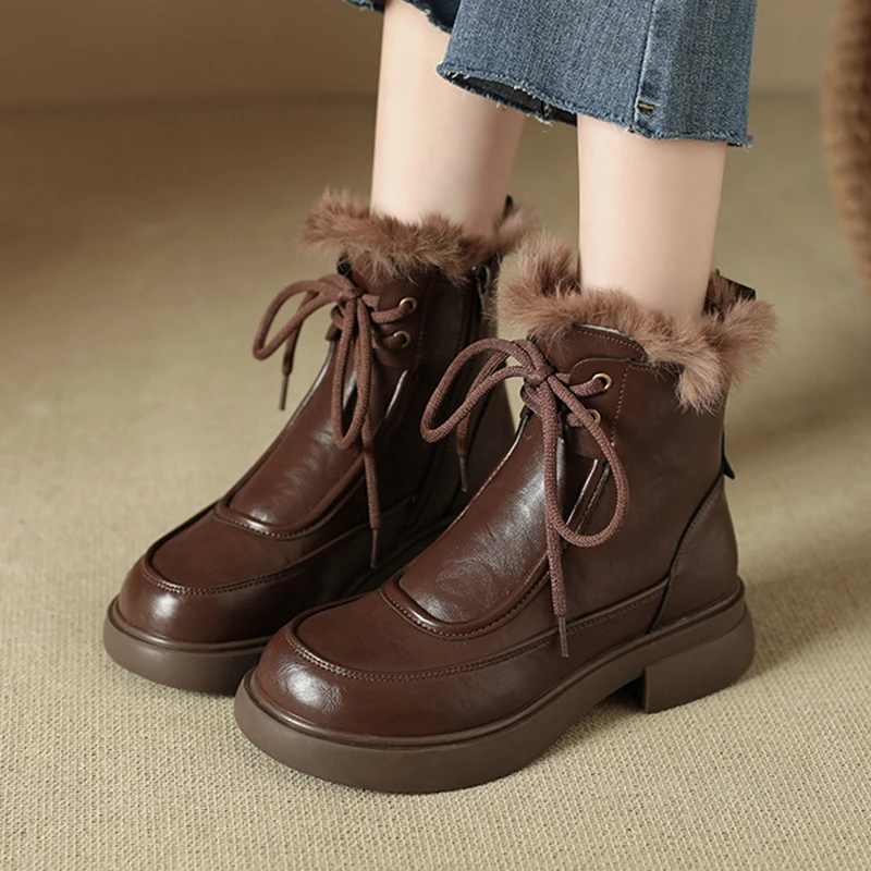 Women Fur Snow Boot… - image
