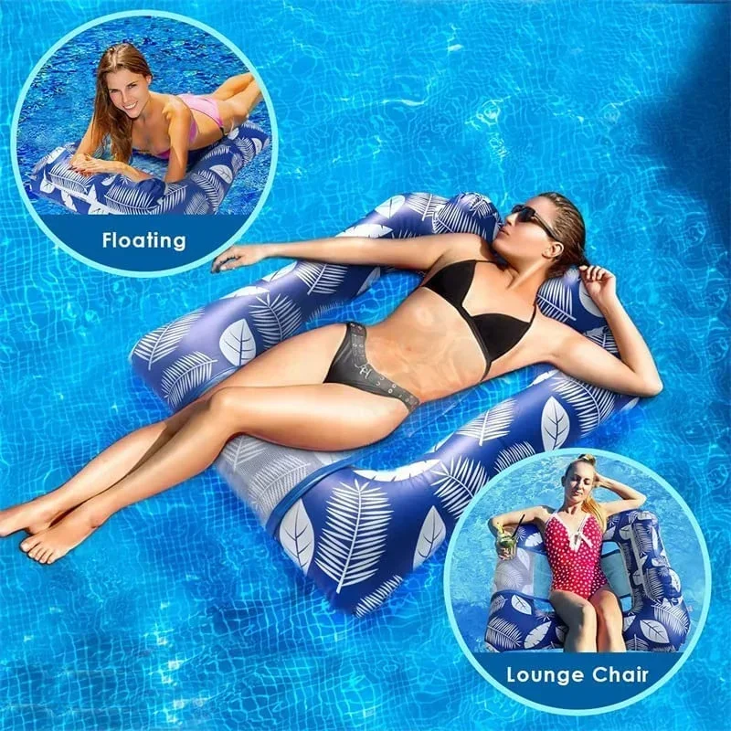 

Floating Swim Ring Outdoor Water Floating Bed Inflatable Floating Row Sofa Swimming Pool Lounge Chair Inflatable Water Hammock