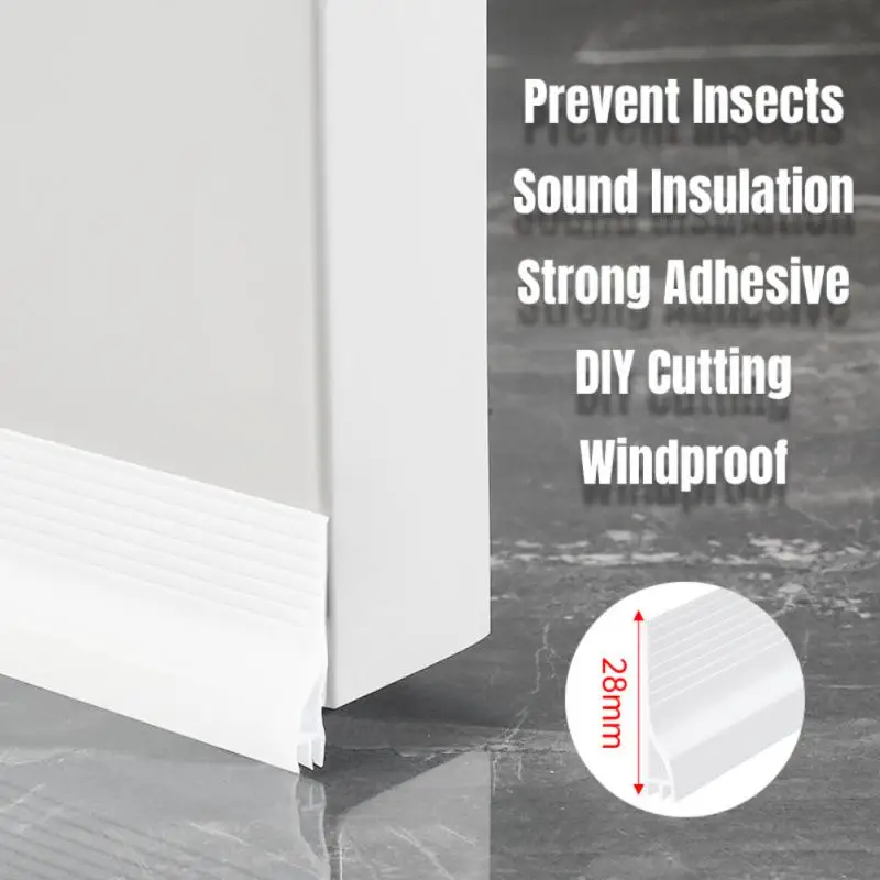 Door Draft Stopper 100cm Waterproof Saving Electricity Noise Stopper Wind Blocker Insulator Door Prevent Door Sealing Strip Tpe