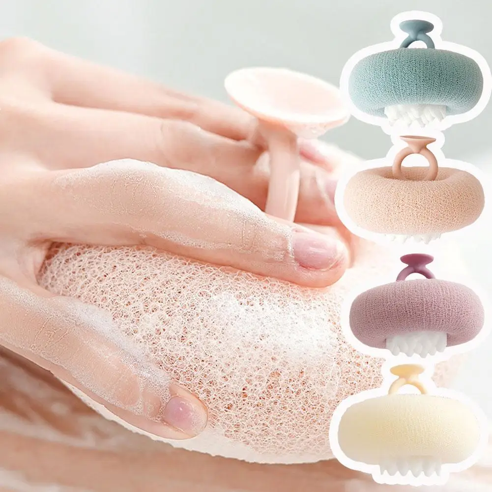 Round Soft Mesh Handheld Bath Sponge Balls Cleaning Body Shower Bath Ball Cleaner Exfoliat Bathroom Scrubbers Accessories B Z4M9