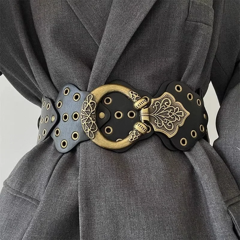 retro-american-rivet-waist-belt-women's-skirt-decorative-suit-jacket-waist-cinching-western-cowboy-waist-seal-versatile-outer