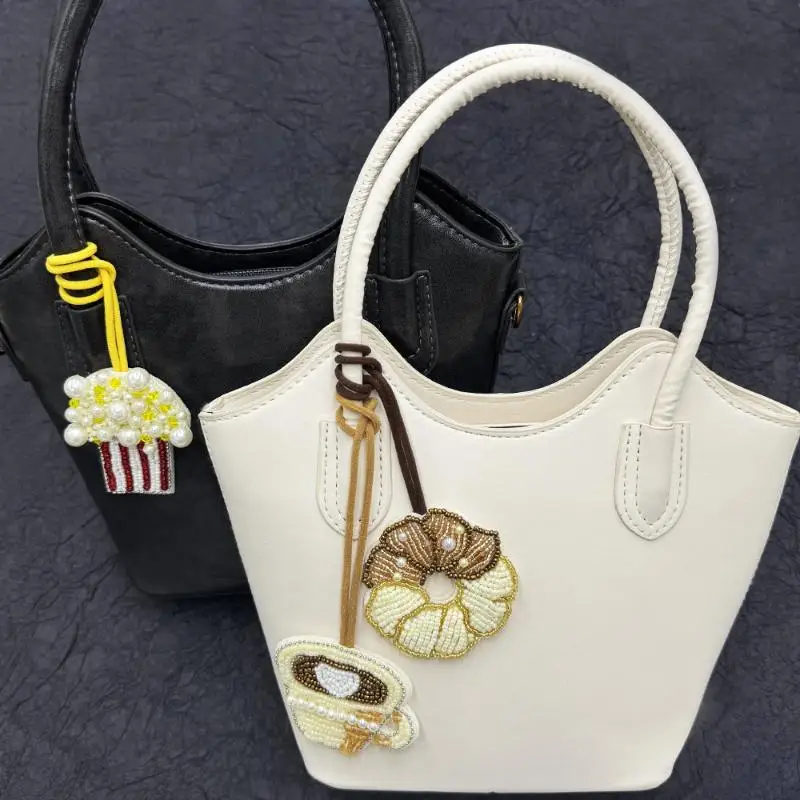 لطيف الحلوى بعد الظهر الشاي دونات أكواب القهوة قلادة اليدوية مطرز الهاتف سحر المفاتيح الهاتف شنقا حبل الهدايا