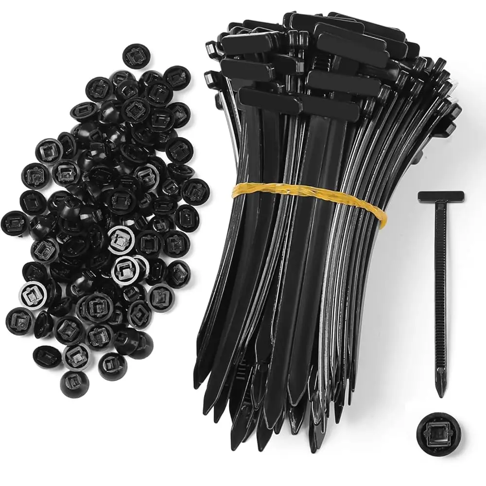 

60 шт. универсальных нейлоновых стяжек-хомутов - Новые многофункциональные нейлоновые стяжки с кнопкой и штырьком для фиксации кабелей
