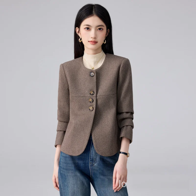

Новый женский блейзер 2026 года: приталенный пиджак с длинным рукавом для офиса, деловой элегантный костюм для работы