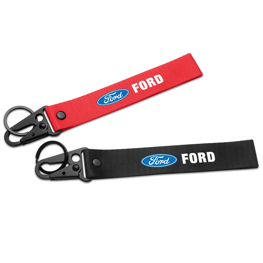 1Pcs Metal /Leather Car  Key Ring Keychain  Pendant  Auto Accessories for Ford Fiesta Mk7 Focus 2 Mk3 F150 Mondeo C-Max Fusion