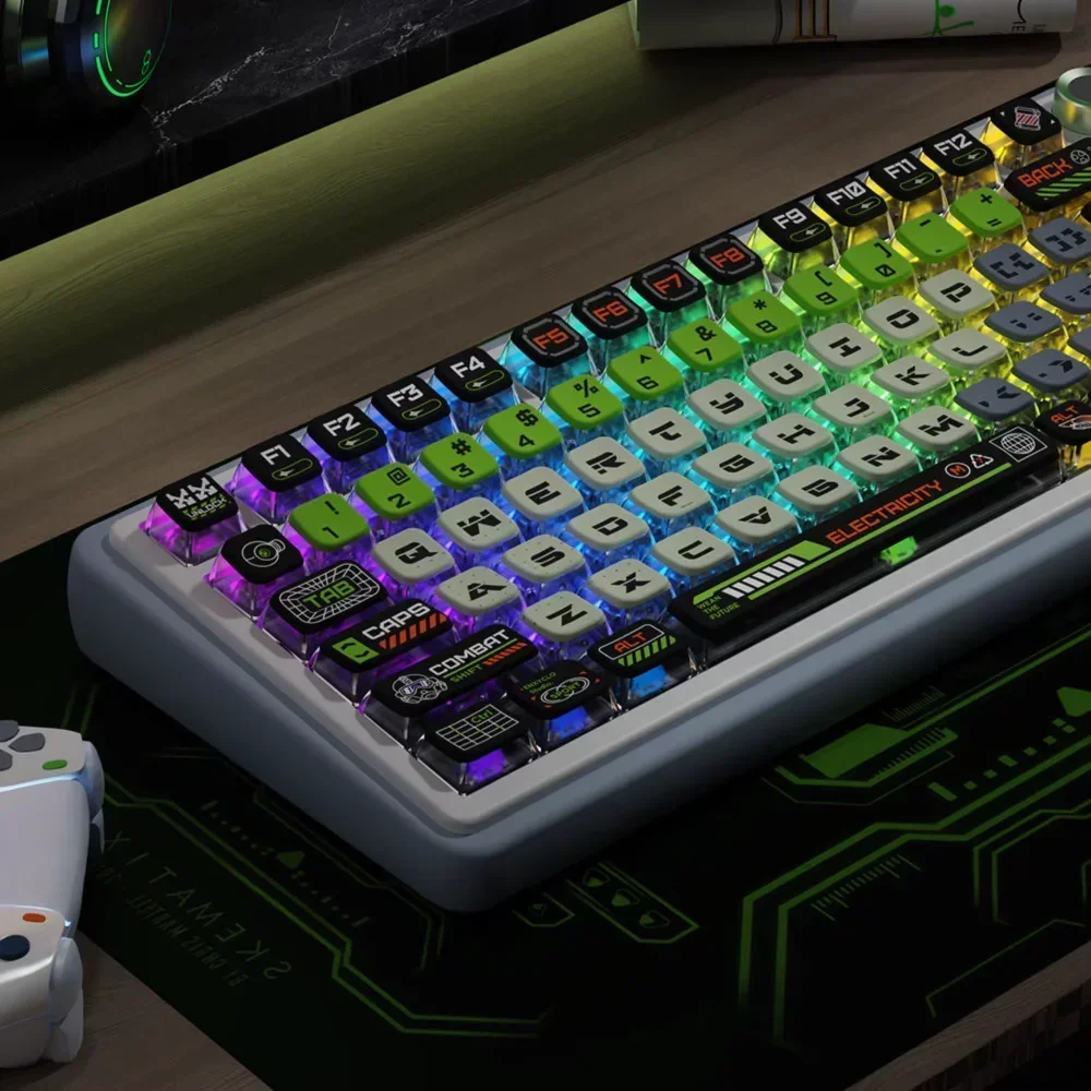 Tema Doomsday teclado mecânico, pbt + pc, 122 chaves, diy, personalizado e bonito, para 60, 80, 87, 98, 104, 108