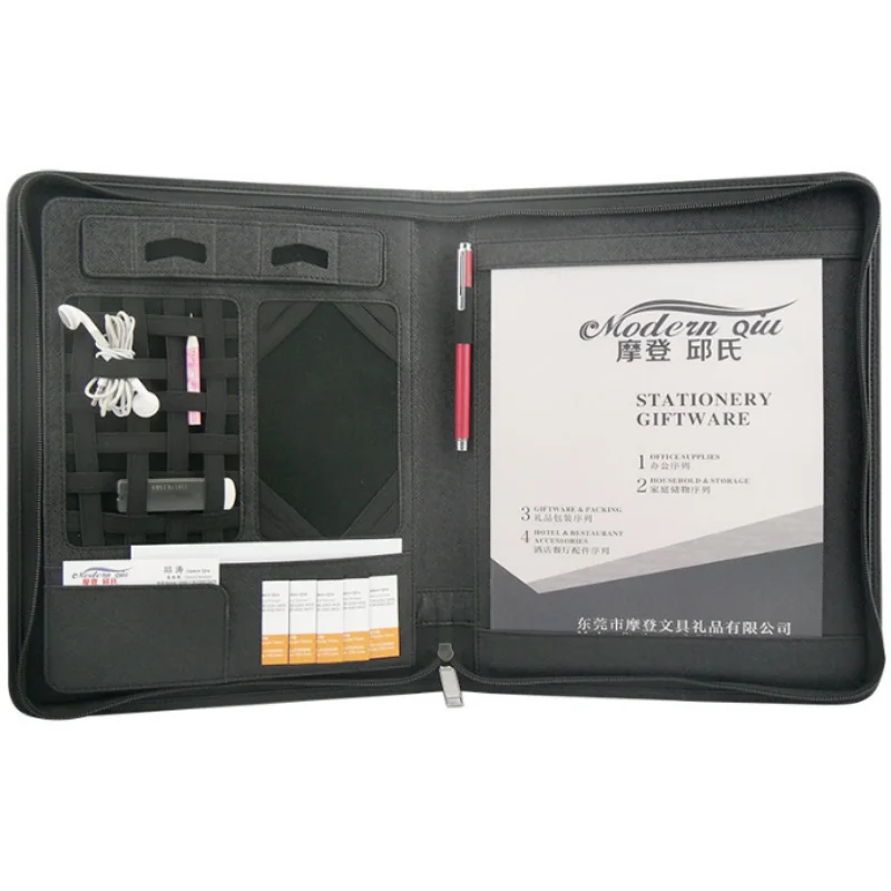 Multifunctional A4 Conference Folder 455 Business Stationery Folder Leather Contract File FoldersTravel Document Folder