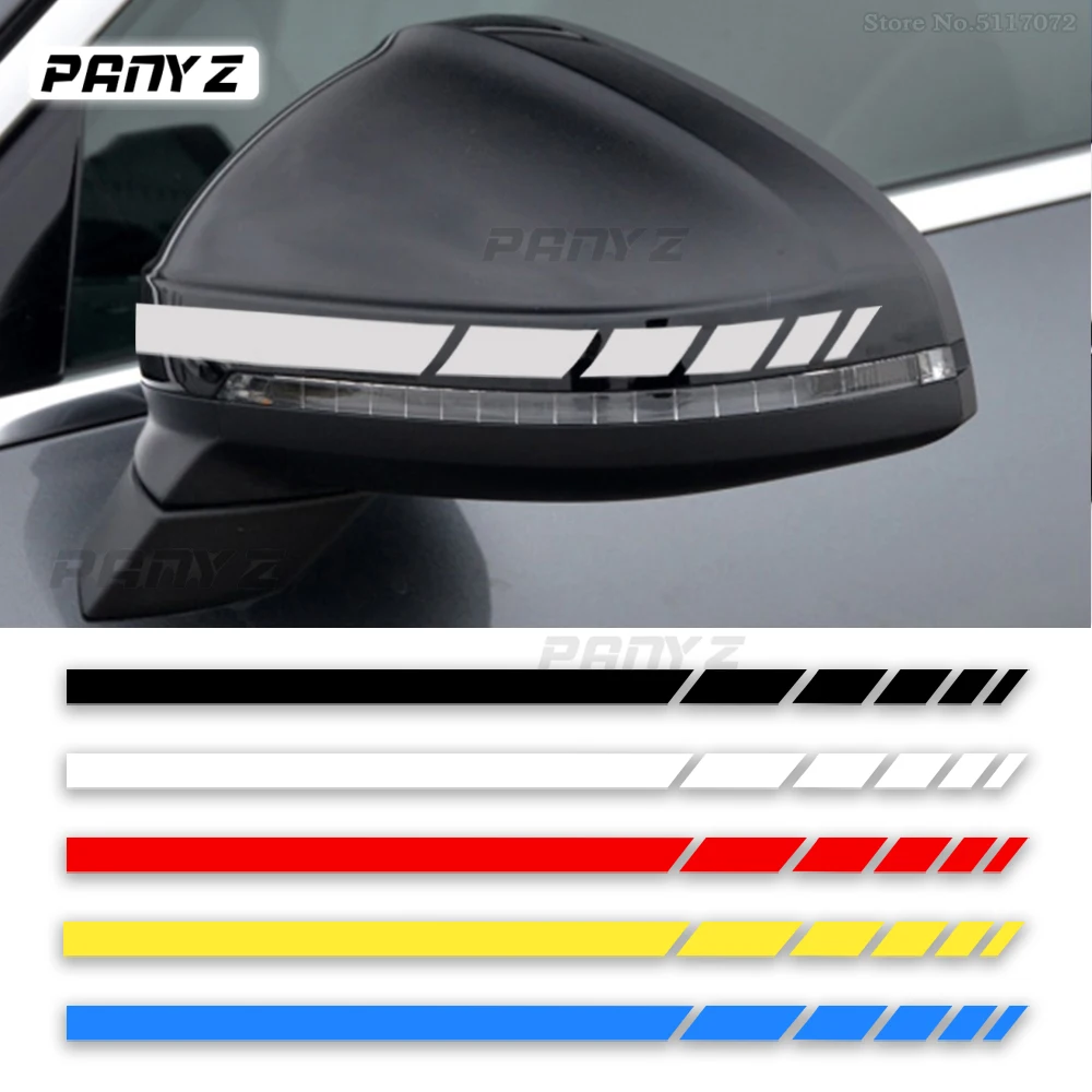 Car Sticker 2 Sets 4PCS Truck Vinyl Stripe Sport Rearview Side Mirror Decal Vehicle Body Accessories 20 * 0.7cm Universal 2023