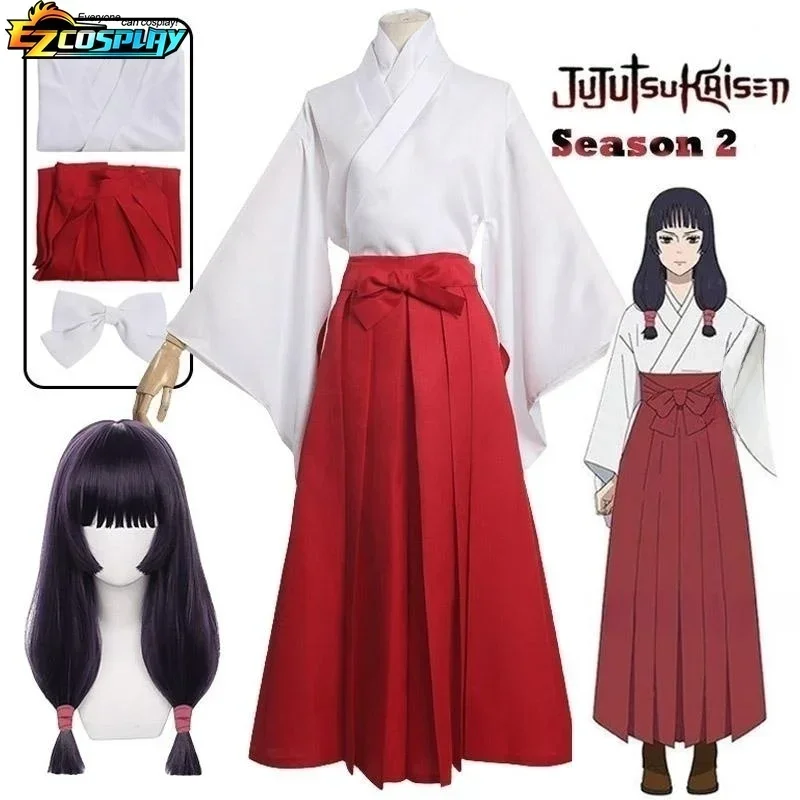 

Costume de Cosplay Anime Jujutsu Kaisen Iroi Utahime, uniforme Kimono Utahime Iroi, perruque, Costume complet d'halloween pour f