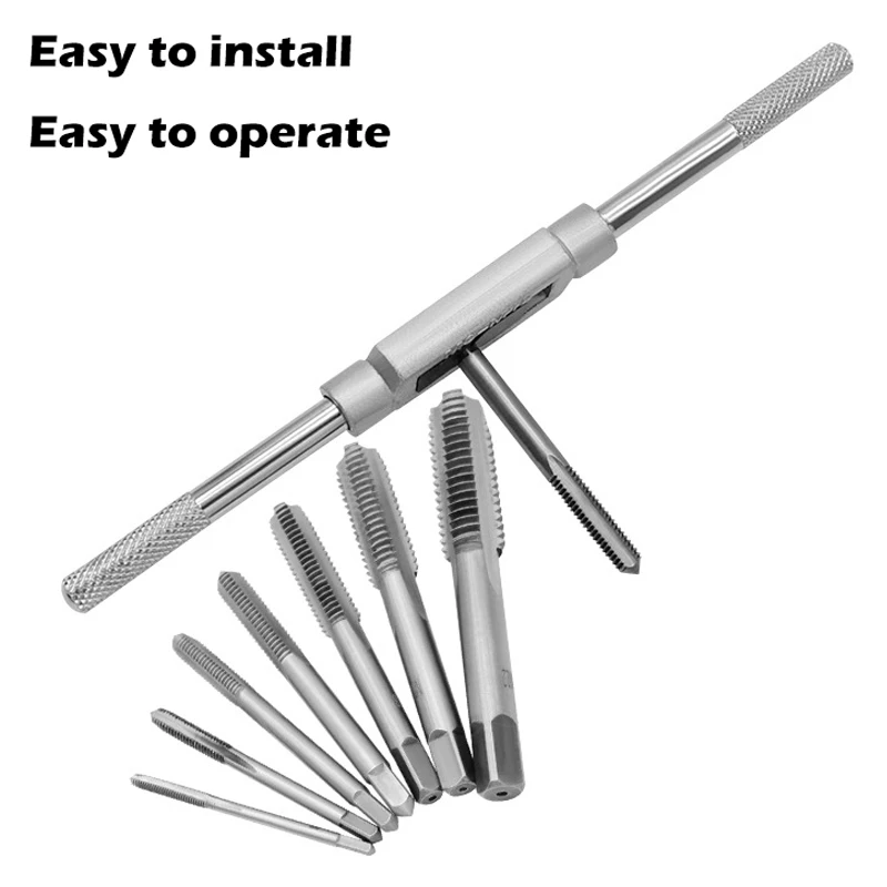 Imagem -03 - Metric Hand Tap Grupo Broca de Torneira Direita Hss M3-m12 Thread Punching Wrench Ferramentas Manuais Macho para Fazer Rosca em Aço Pcs Pcs
