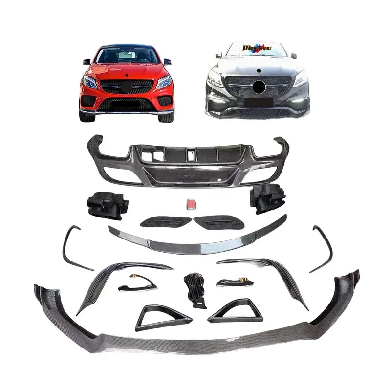 

Modification Carbon Fiber Diffuser Front Bumper Lip Kits Spoiler Car Accessories for Gle Coupe C292 2015-2019 Body