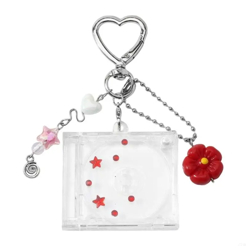 Hanging Accessory with Clear Acrylic Charm and Heart Clasp Hardware