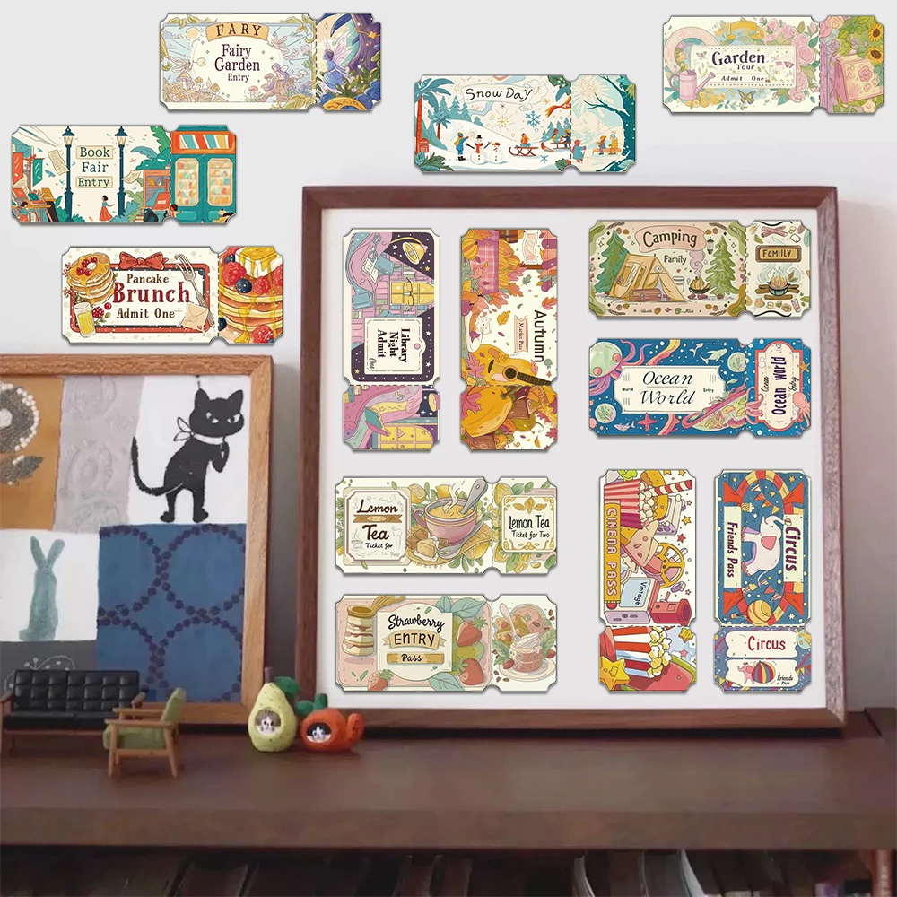 50PCS Creative Dream Ticket Stickers, Account Decorations, DIY Phone Cases, Notebook Bottles, Personalized Stickers