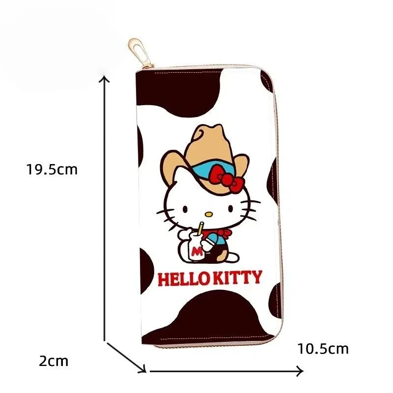 Leuke Sanrio Hello Kitty opvouwbare PU lederen muntportemonnee voor kinderen Kawaii Cartoon vrouwelijke cadeau Zero portemonnee