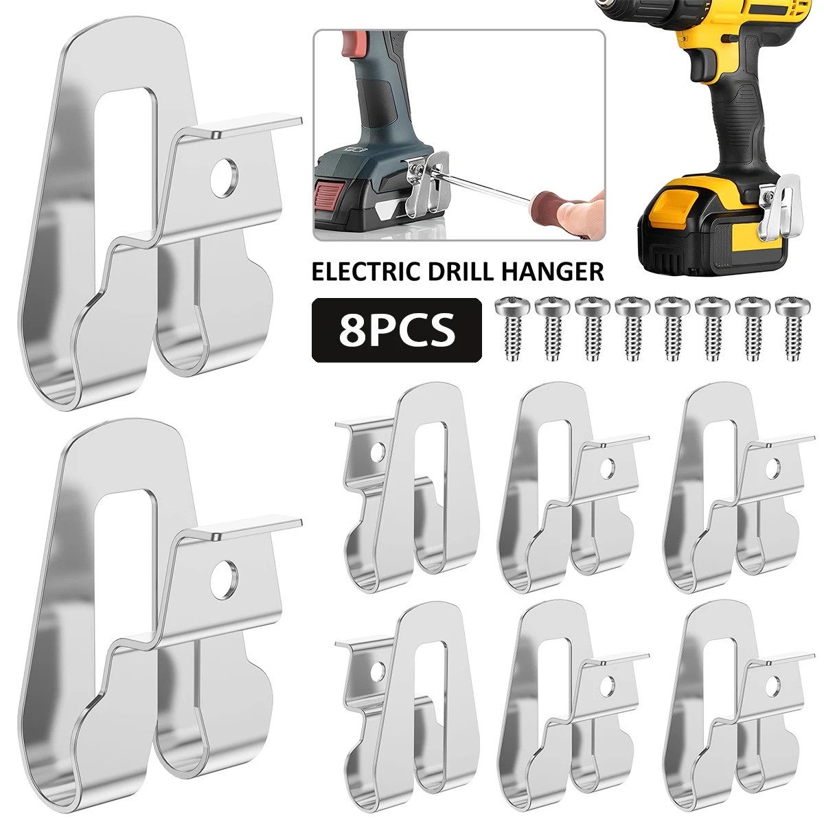 8Pcs Electric Drill Belt Clip Hooks Storage Rack Power Tools Accessories for Makita/Bosch/Dewalt/Milwaukee/Ryobi/Worx