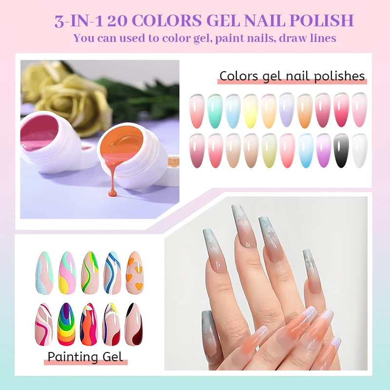 Pat Painting 3d nail art gel Nail Pat Painting Gel No Flowing Full Coverage Creamy Painting Color Pigmented nails painting gel