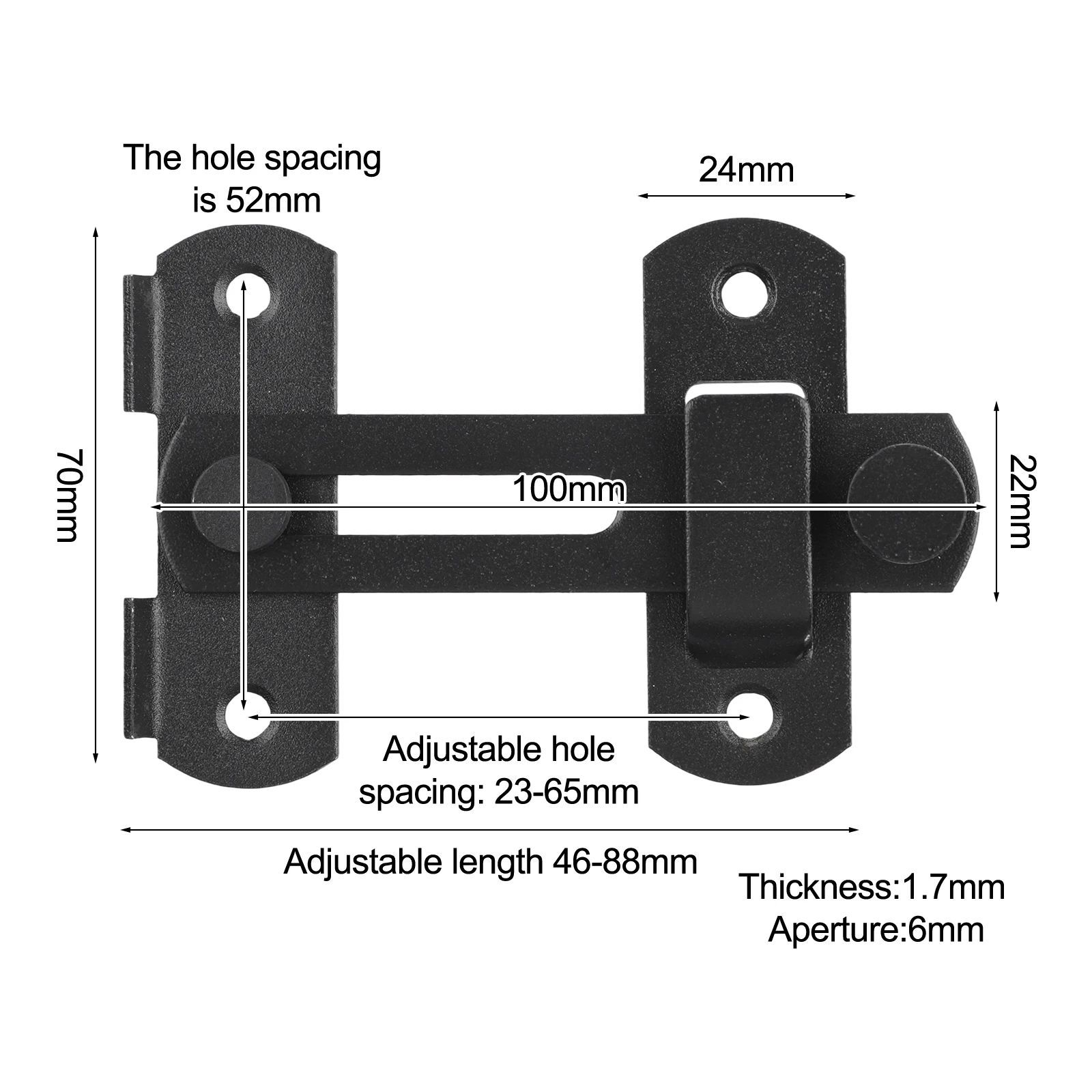 Door Reinforcement Door Bolt Door Hasp Elegant Appearance Hassle-free Setup Long-lasting Use Quick Installation