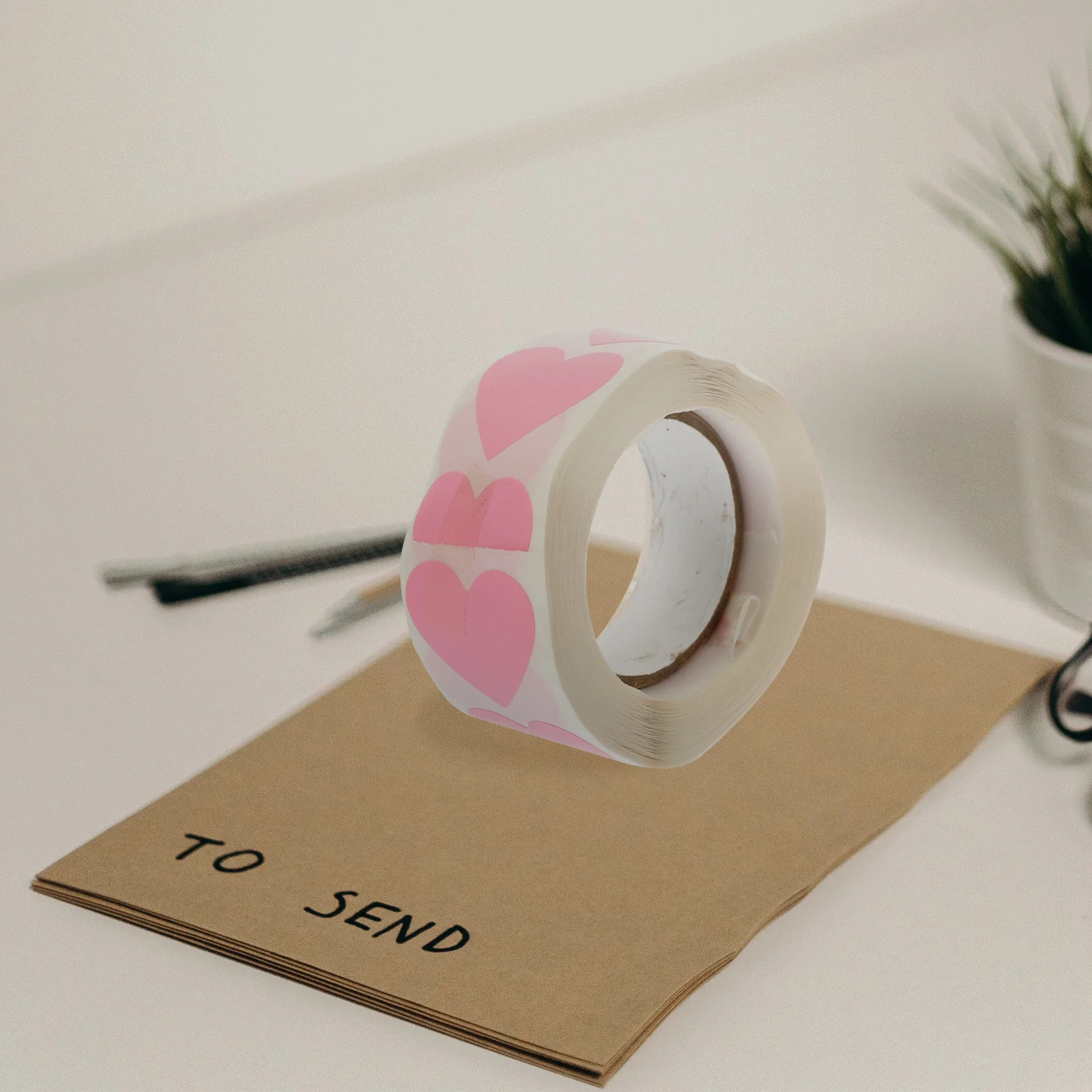 Étiquettes autocollantes en forme de cœur, 2 rouleaux, autocollants de scellage pour emballage cadeau, enveloppe, bricolage artisanal, décoration de mariage, saint-valentin, 2 pièces