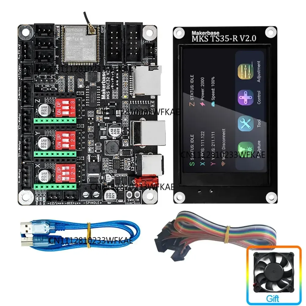 MKS DLC32 Offline Controller Motherboard 32bit ESP32 WIFI GRBL TFT Touch Screen for Desktop CNC Laser Engraving Machine Parts view 3
