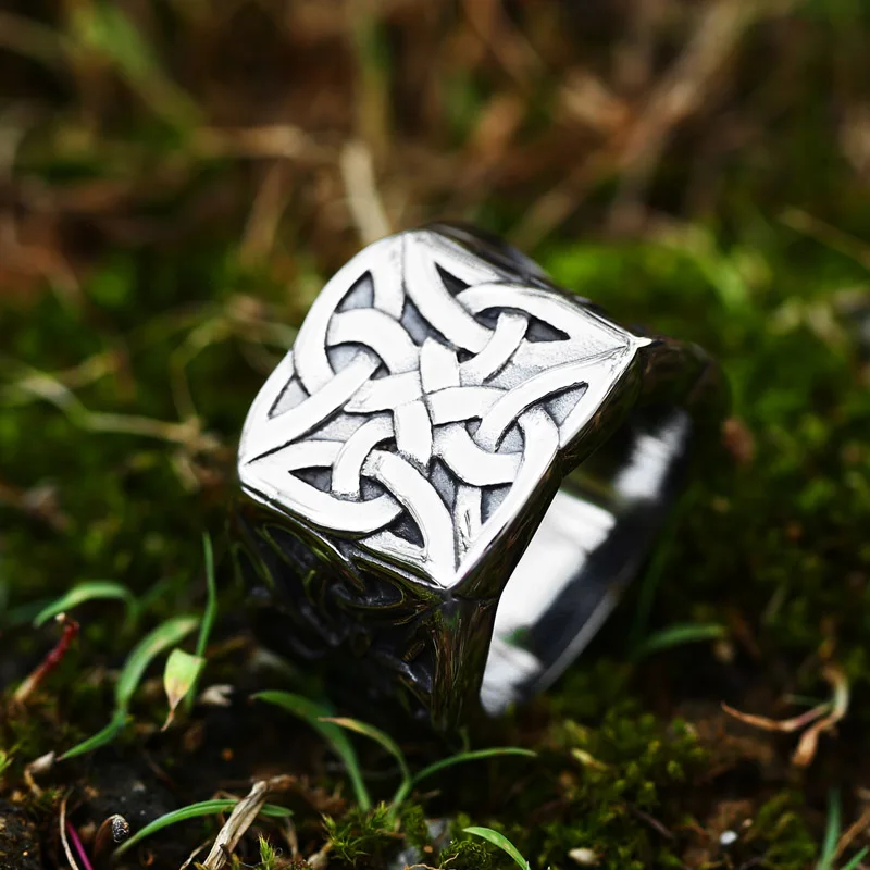 Beier New Design Celtic Knot Weave Viking Symbols Ring For Men Nordic Stainless Steel Odin Rings Amulet Jewelry