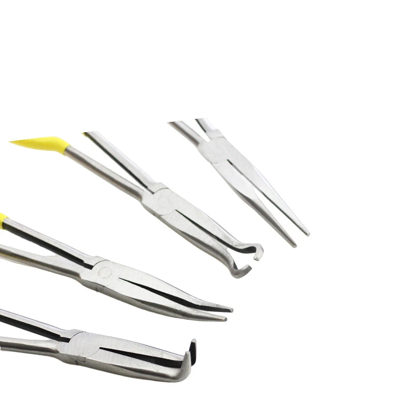1PC 11inch Extra Long Nose Pliers Straight Bent Tip Spanner Clips Auto Hand Tool Removal Home Tool Mechanic Equipment Pliers