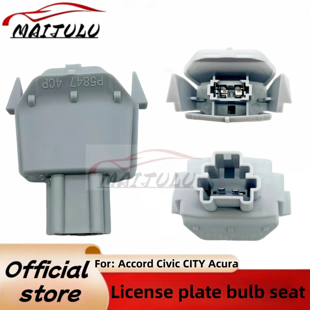 Car License Plate Light Socket 34105-SNB-003 for Honda 8.9th Generation 2008-2018, Accord 9th Generation Civic 2013-2015, Acura