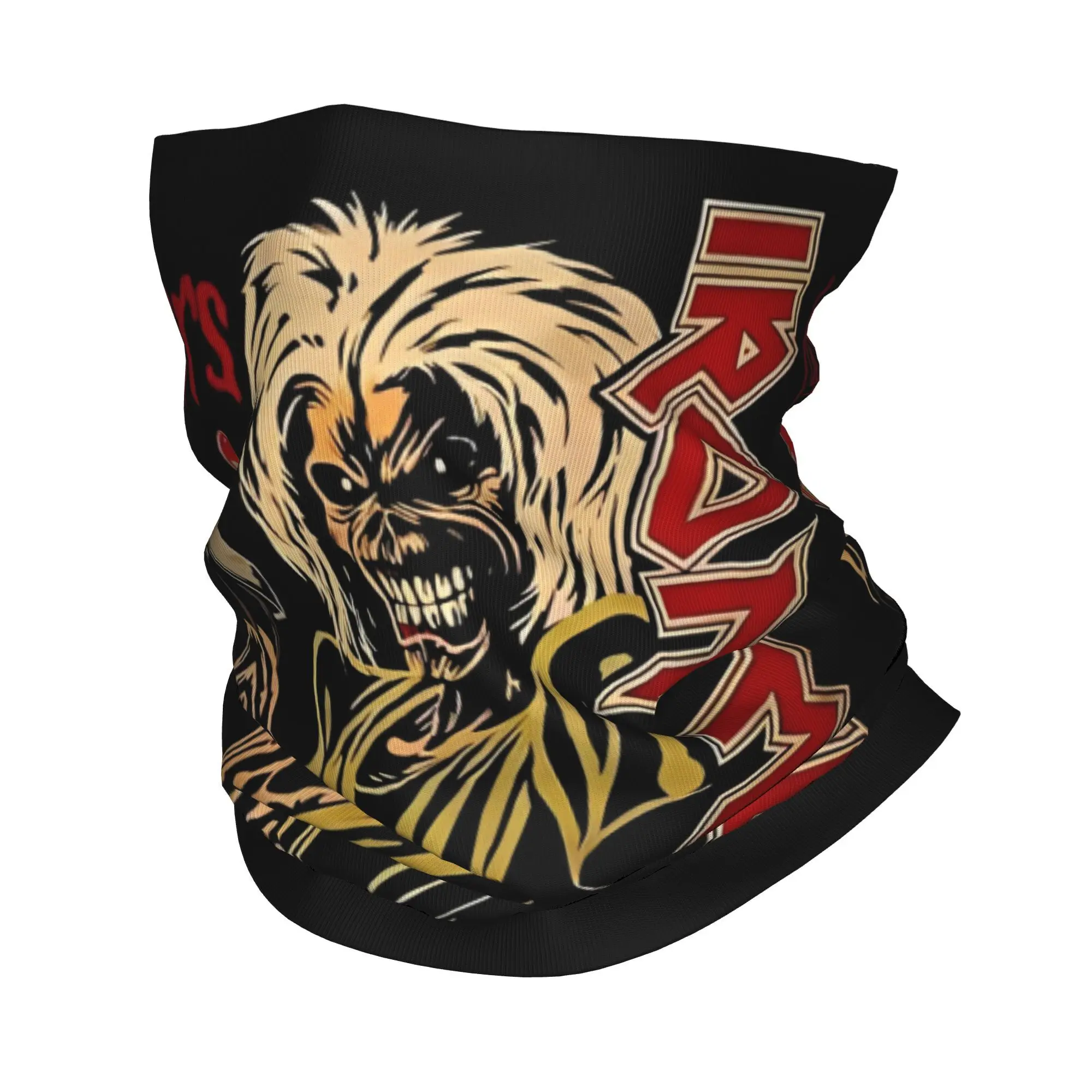 Iron Heavy Metal Maidens Bandana-Halsmanschette, bedruckte Sturmhauben, Gesichtsschal, warme Kopfbedeckung, Outdoor-Sportarten für Männer, Frauen,