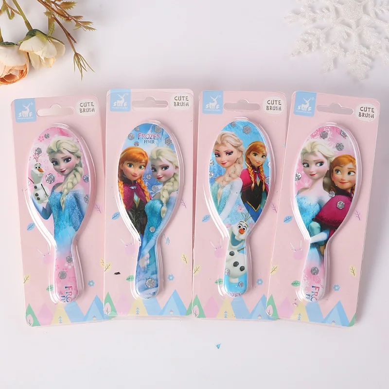 Disney Anime Frozen Comb Kawaii Princess Elsa Anna Sofia the First Quicksand Sequin Comb Children Woman Girl Christmas Gift