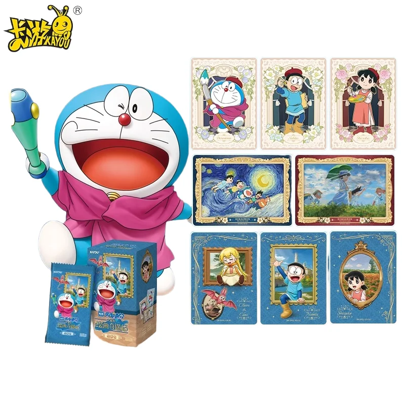 Tarjetas originales de Doraemon KAYOU, paquete de tarjetas de mercancía con licencia oficial de Nobita's Painting Adventure Eiga, regalo navideño de Anime