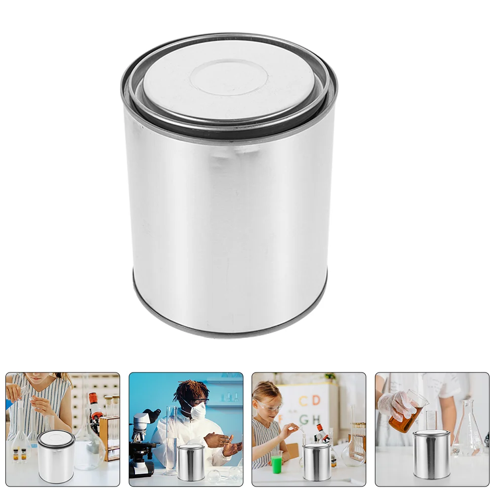 

6 Pcs Asphalt Barrel Pitch Storage Container Empty Paint Cans Painting Bucket 1200X1080X1080CM Pigment Silver with Lids