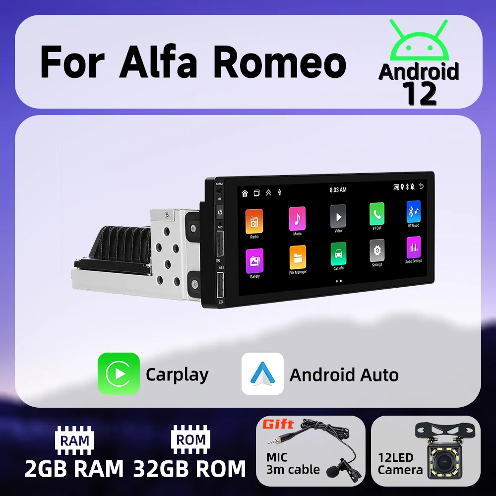 

Android Car Multimedia for Alfa Romeo 6.9 Inch Screen 1 Din Radio Stereo Head Unit Carplay Android Auto Autoradio GPS Navigation