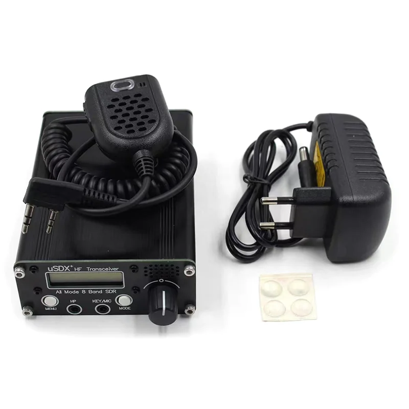 ABQR USDR USDX+Plus V2 8-Band SDR Transceiver HF SSB QRP LCD with Display Speaker Microphone HF Transceiver with EU Plug