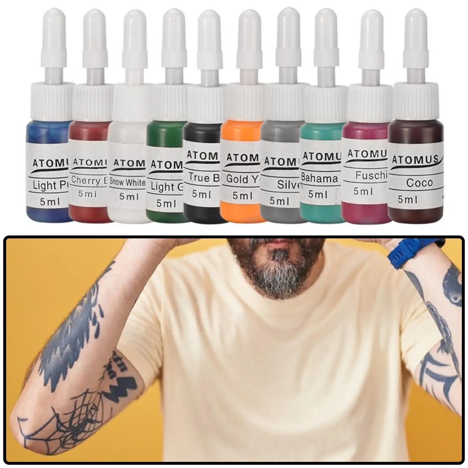 مجموعة صبغة الحبر لفن الجسم ، مجموعة صبغة الطلاء ، توريد مستحضرات التجميل ثلاثية الأبعاد ، 10