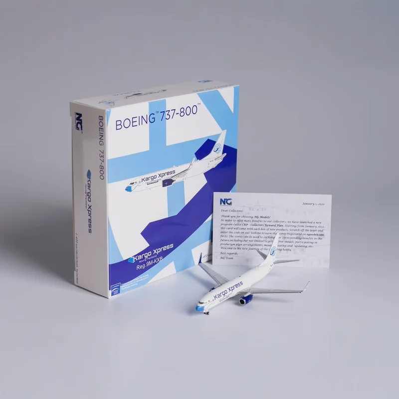 NG Diecast Scala 1/400 Kargo Xpress Modello in lega di aereo Kargo Xpress B737-800/w 9M-KXB Gioca con aereo Toy Boy Confezione regalo