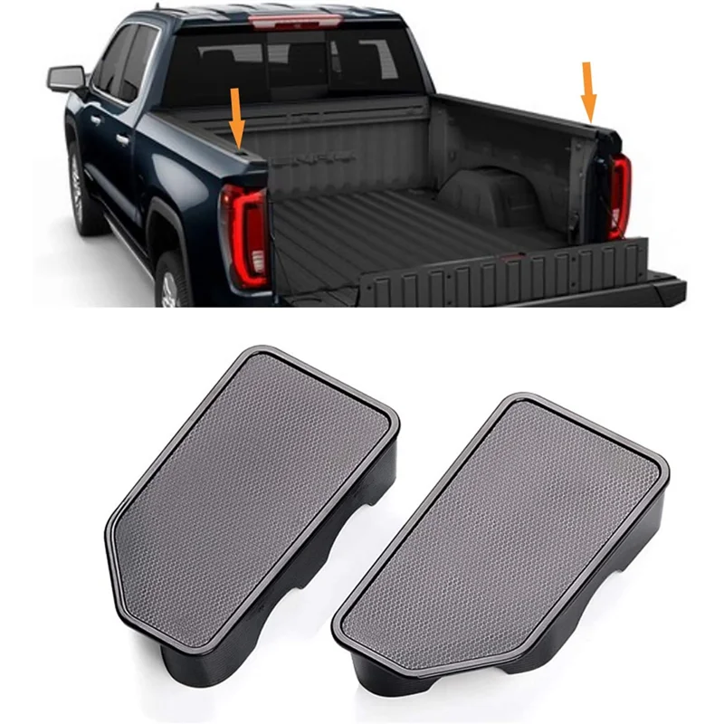 Housses de poche de piquet noires, capuchons de poche de piquet de rail de lit pour GMC Sierra Chevrolet Silverado 2019 2020 2021, accessoires