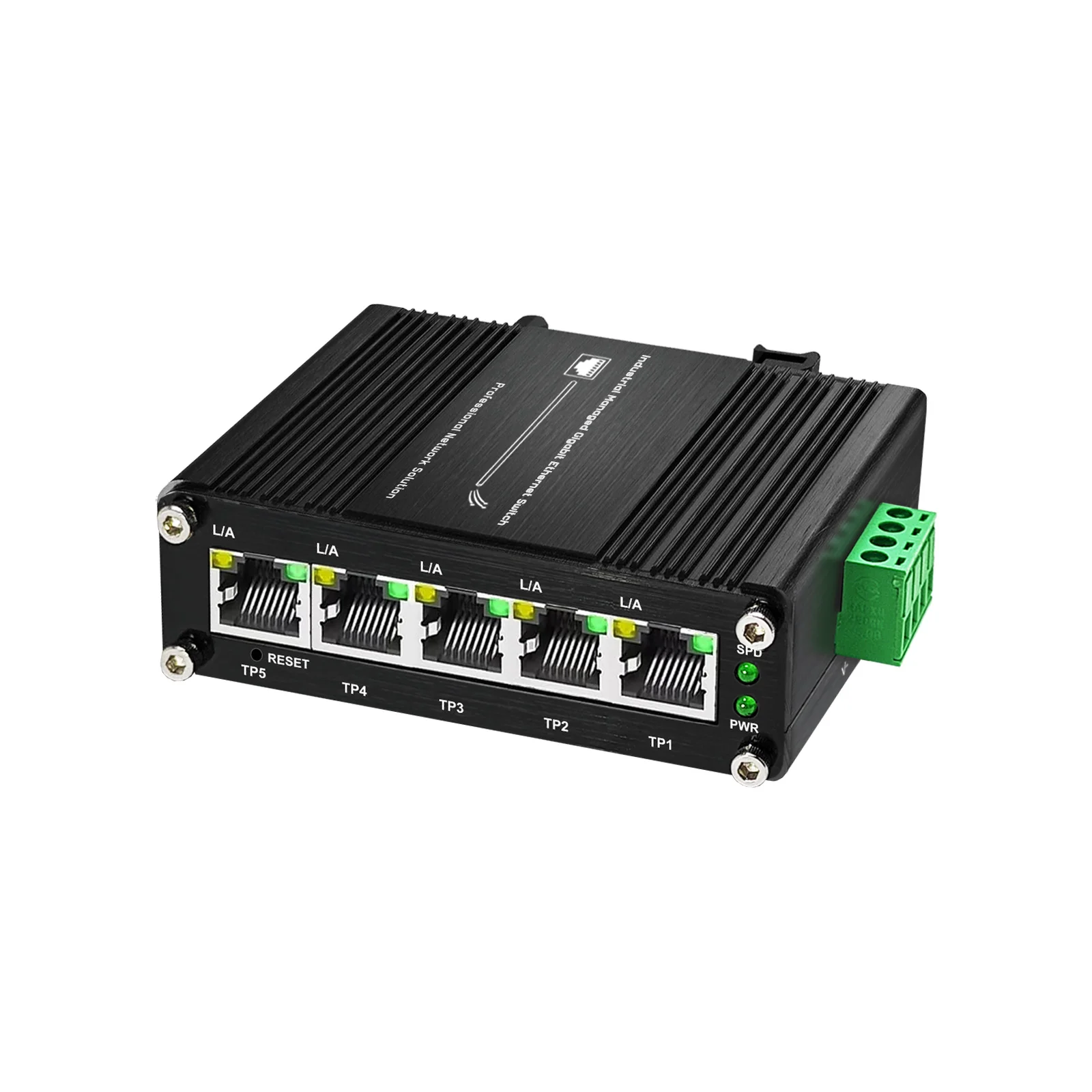 5X10/100/1000Mbps RJ45 DIN Rail IP40 Aluminium Case with Solar Power Support Industrial Managed Network Gigabit PoE Switch