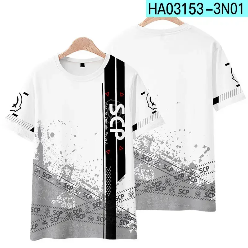 T-shirt 3D Scp Foundation pour hommes et femmes, mode estivale, col rond, manches courtes, tee-shirt graphique drôle, streetwear, costume cosplay, XC56