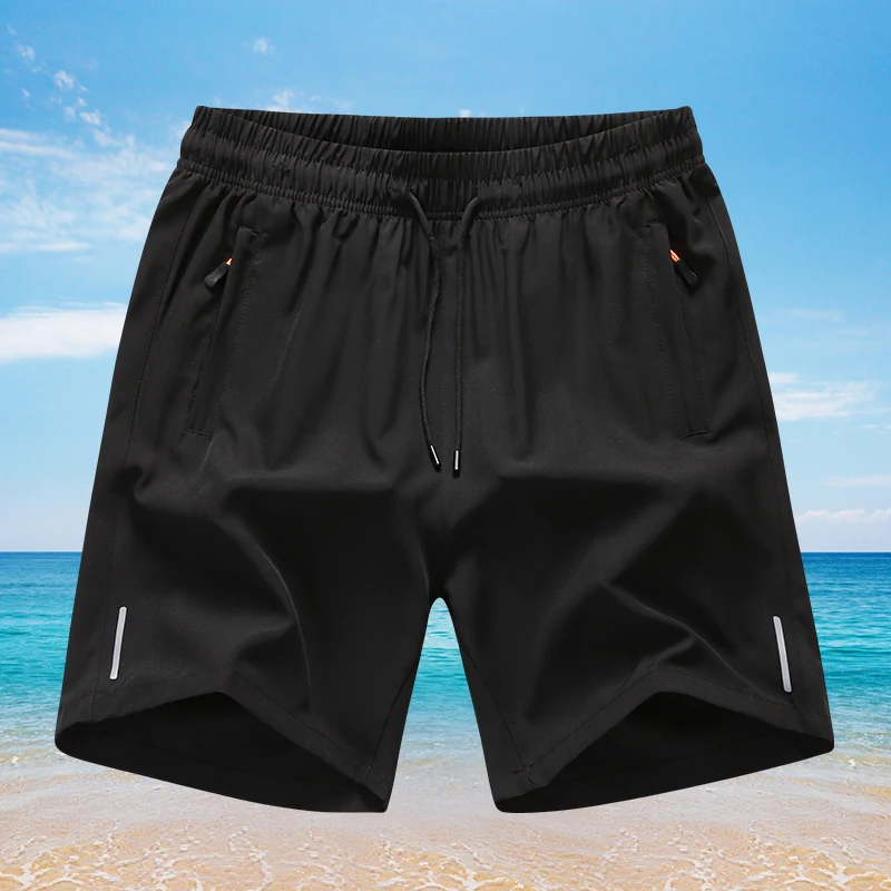 Summer Men Beach Homme Ice Cool Comfortable Breathable Stretch Slim Fit Sports Running Bodybuilding Shorts  Plus Size M-8XL