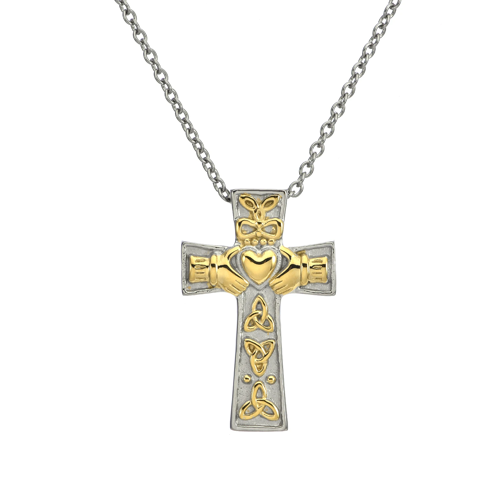 Goldene Herz-Gebets-Kreuz-Urnen-Halskette – Gedenkschmuck aus Edelstahl für menschliche Asche, Andenken-Anhänger – Detail 3