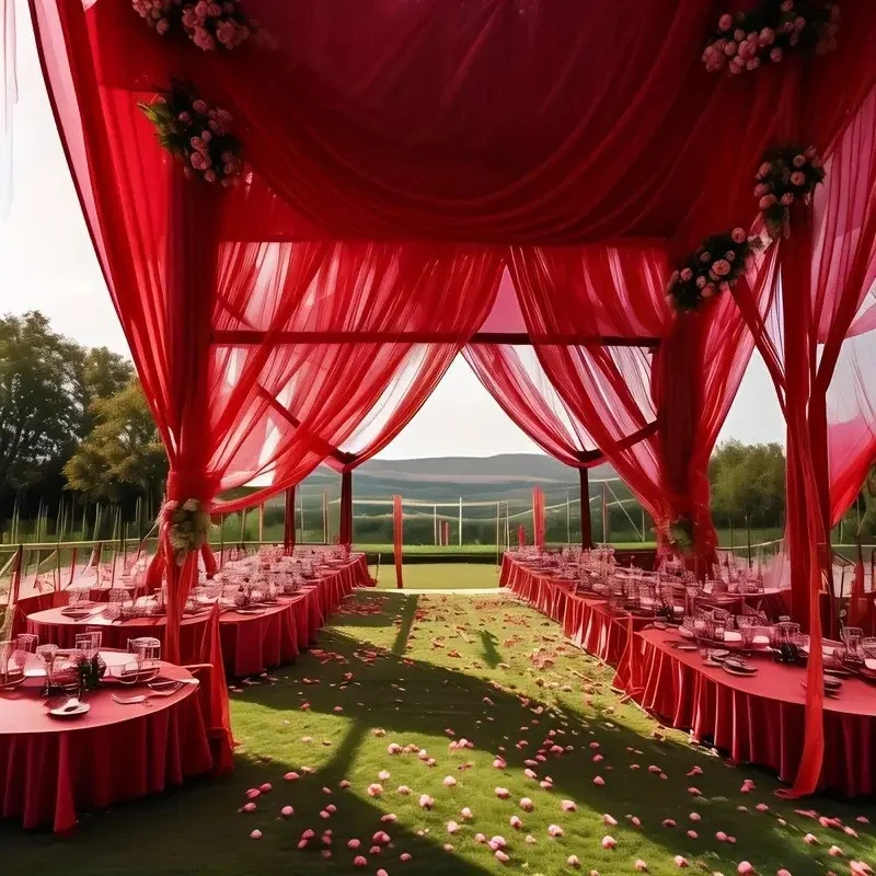 50 Meter Hochzeitsdekoration Tüllrolle Kristall-Organza Transparenter Stoff für Geburtstagsfeier-Hintergrund Hochzeitsstuhl-Bänder Deko-Garn – Detail 19