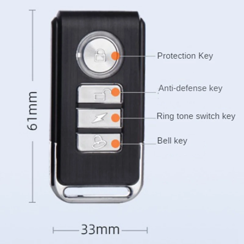 Controle remoto Vibration Alarm Set, Sensibilidade ajustável, Alarme alto para veículo elétrico