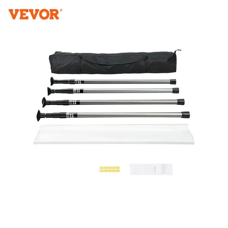 VEVOR Dust Barrier Poles 10 Ft Poles with 4 Telescoping Poles Carry Bag and 32.8x13.12 Ft Plastic Film for Interior Decoration