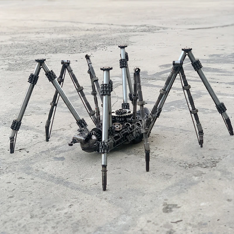Retro metal punk industrial style creative spider animal coffee table home decoration ornament metal iron handicraft