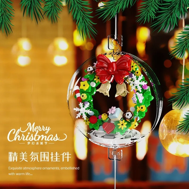 Christmas Pendant Ball Building Blocks Mini Bricks Bell Snowman Santa Claus Christmas Tree Decorations For Home Christmas Gifts